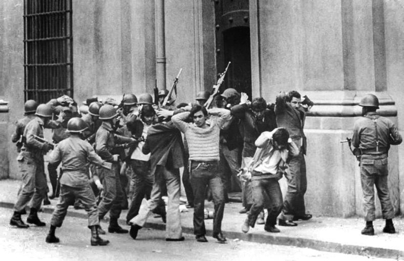 People are arrested during the military coup in Chile, Sept. 11, 1973.