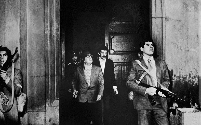 The last photo of President Salvador Allende alive at the La Moneda presidential palace, Sept. 11, 1973.