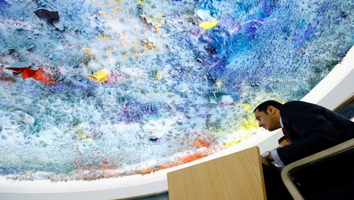 El canciller al-Thani se pronunció en la sede de la ONU en Ginebra.