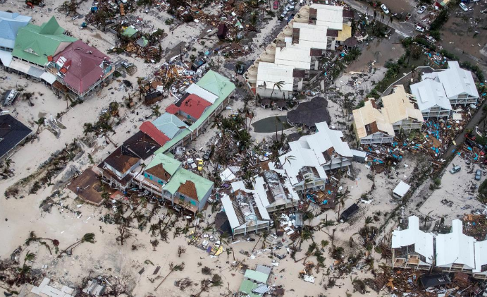 The aftermath of Hurricane Irma on Saint Martin.