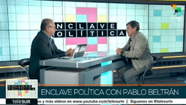 The Colombian National Liberation Army's chief negotiator Pablo Beltran speaks to teleSUR's EnClave Politica show.