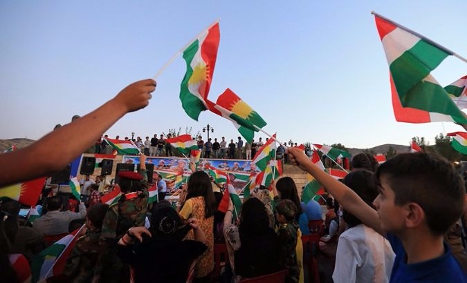 Kurds gather before the Sept. 25 independence referendum.