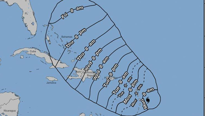Las islas del Caribe han decretado la alerta por  el paso del huracán Maria