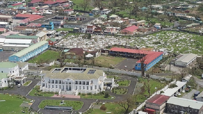 Hurricane Maria destroyed several houses in Dominica.