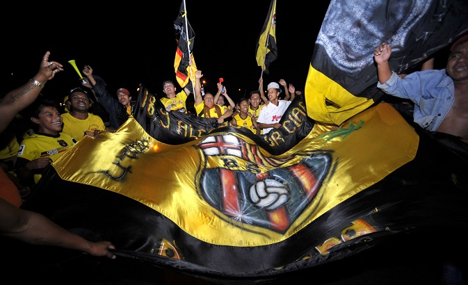 Supporters of Ecuador's Barcelona Sporting Club.