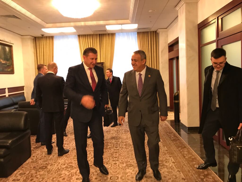 El ministro de petróleo de Venezuela se reunió con el presidente de Gazprom