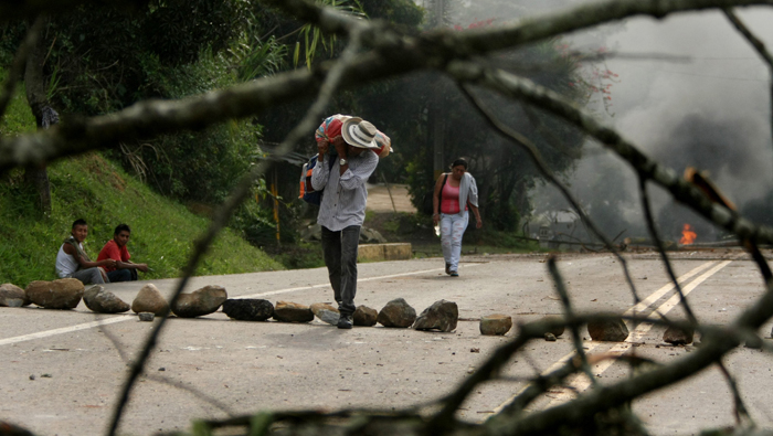 Los campesinos piden al Gobierno de Santos que de la cara ante la violencia por parte de fuerzas policiales.