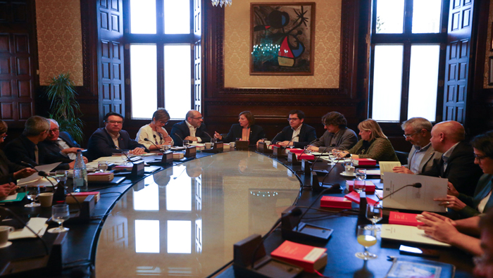 Reunión de portavoces del Parlamento efectuada el lunes 23 de octubre.