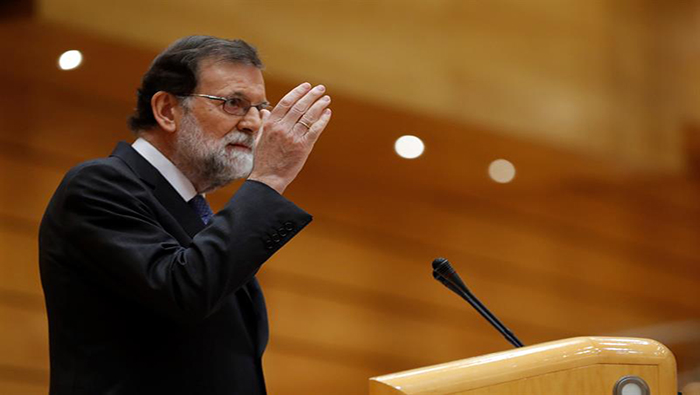 Mariano Rajoy recibió la aprobación de el artículo 155, que le anula la autonomía a Cataluña.