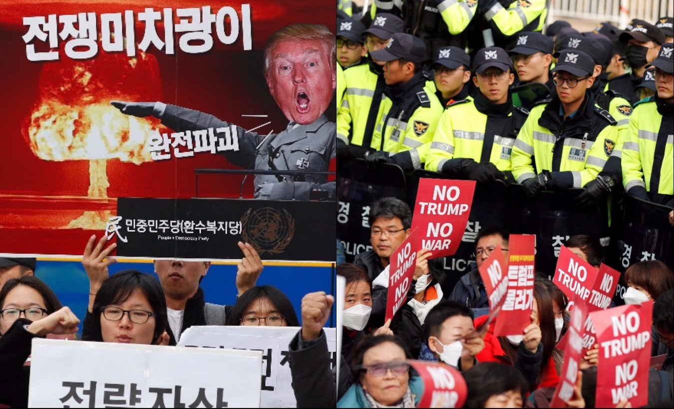 'No War!' Massive Protests in Seoul as Koreans Reject Trump