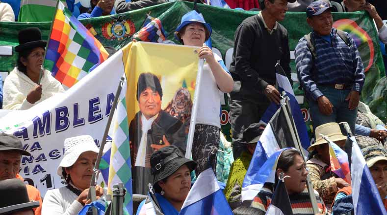  The supporters said Morales has guaranteed infrastructure works, social programs and economic stability in the country