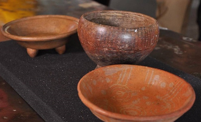 An exhibit called, “Retrieving Testimony of Our History” is displaying approximately 30 pieces of reappropriated archaeological artifacts from around the world.