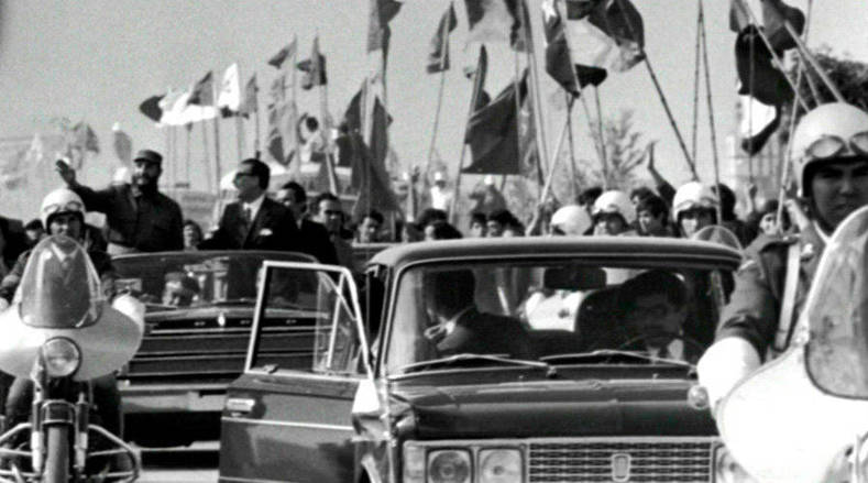 Castro and Allende were greeted by hordes of supporters during the landmark tour.