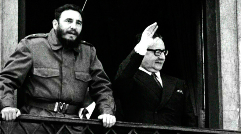 Castro and Allende were greeted by enthusiastic crowds as they traversed Chile.