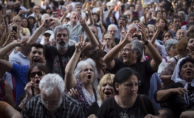 Pensioners were met with repression during a protests in Buenos Aires.