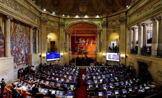 Colombia's House of Representatives while in session.