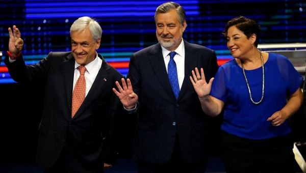 Chilean presidential candidates, (L-R) Sebastian Pinera from 