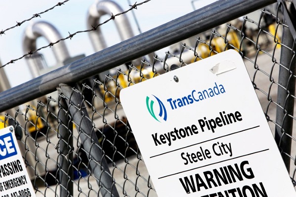 A TransCanada Keystone Pipeline pump station operates outside Steele City, Nebraska.