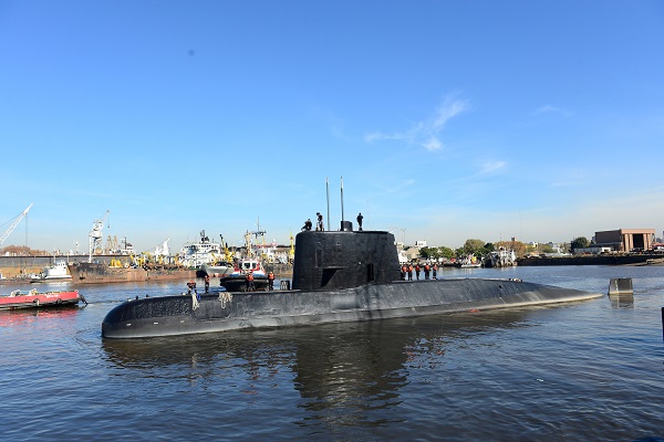 The Argentine submarine ARA San Juan, seen here in Buenos Aires in 2014, has been missing along with its crew since Wednesday.