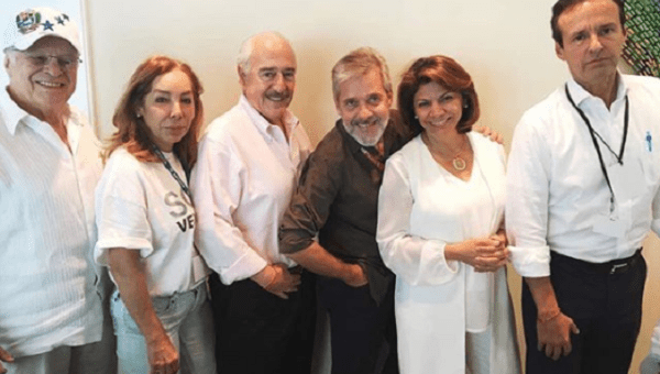 Jurado (2nd from left) with former presidents of Costa Rica, Colombia and Bolivia.