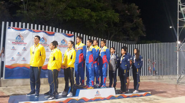 La selección de Colombia lidera el cuadro de medallas en los Juegos Bolivarianos, le siguen Venezuela y Chile en la tercera posición.