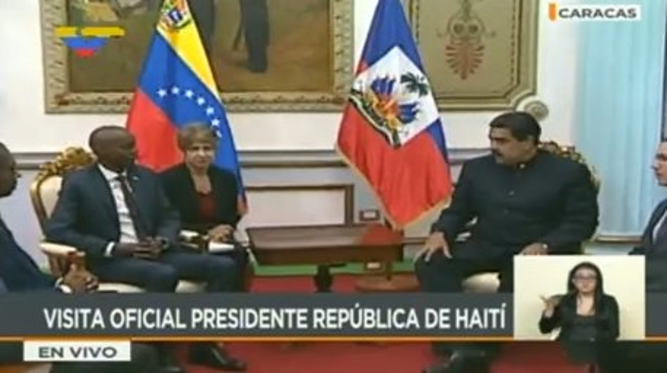 Nicolás Maduro conversa con el presidente haitiano en el Palacio de Miraflores