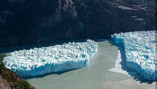 An iceberg floating away from the Grey Glacier, in Torres del Paine National Park, in Chile in November.