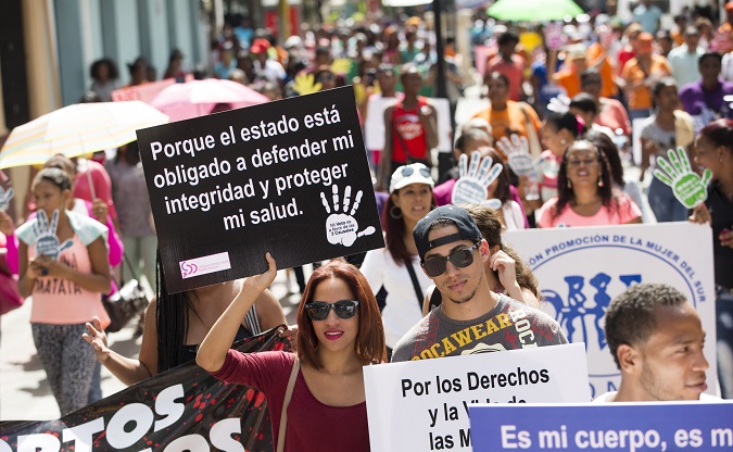 Women protesting against the criminalization of abortion in June, 2017.