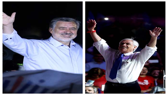 Tanto Guillier (i) como Piñera parten con posibilidades de triunfo.