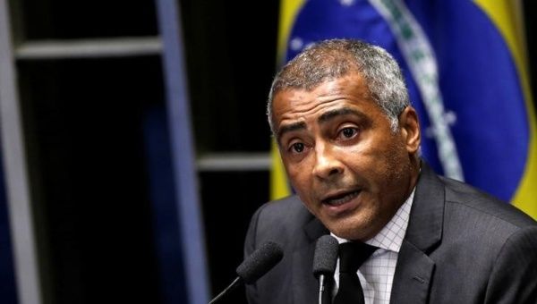 Soccer player-turned-senator Romario during the session debating the impeachment of President Dilma Rousseff in Brazil, 2016.