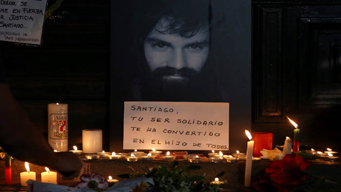 Santiago Maldonado desapareció el pasado 1 de agosto tras una fuerte represión de la Gendarmería Nacional contra la comunidad mapuche Pu Lof de Cushamen
