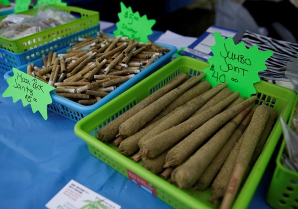 Danish police said the man was dashing home with about 1,000 joints on him when he made the cataclysmic error of judgement.