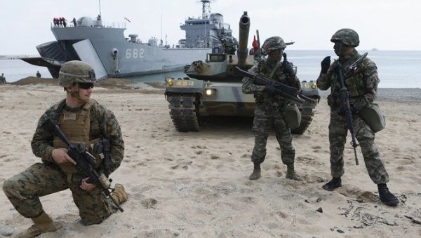 The US and South Korean armed forces regularly hold joint military exercises on the Korean Peninsula.