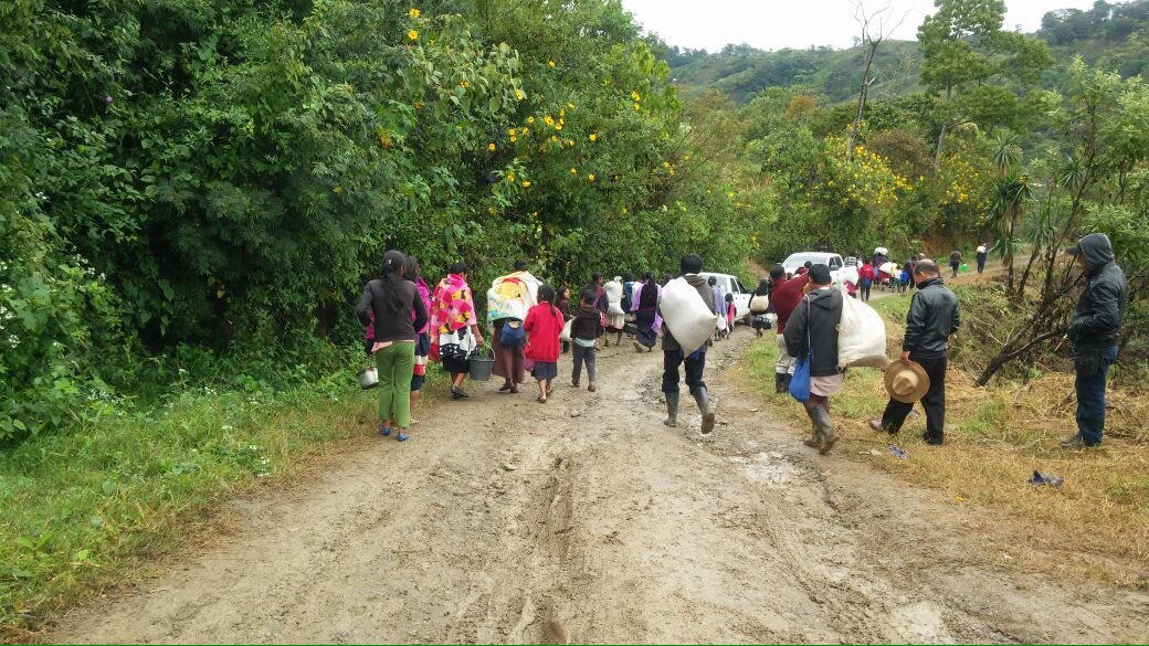Displaced people from Chalchihuitan, Chiapas, who have been forced from their homes and land by paramilitary gangs.