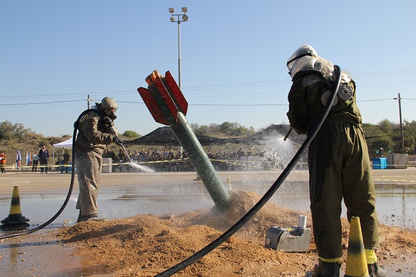 Members of the Israel Defense Forces simulate a nuclear drill.