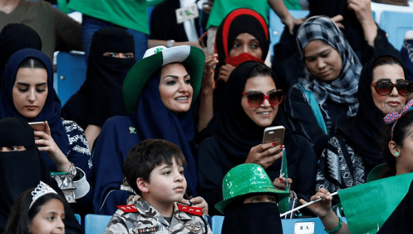 Saudi Arabia women attended a rally to celebrate the 87th annual National Day of Saudi Arabia in September. It has been announced that women will be allowed to attend sports events in stadiums in the future.