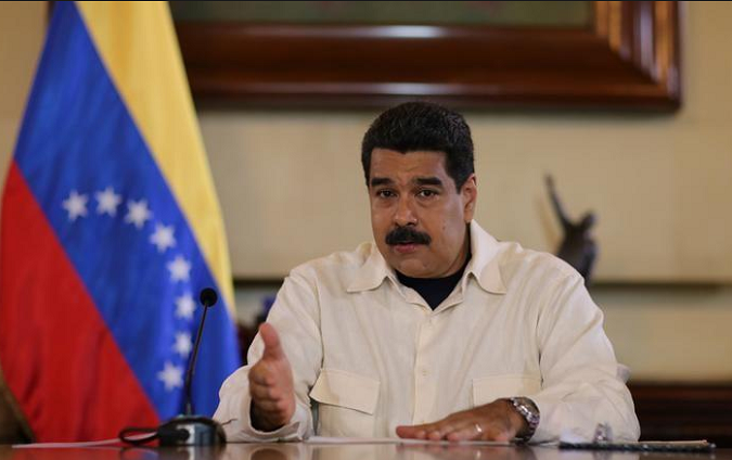 Nicolas Maduro speaks during a meeting with ministers at Miraflores Palace in Caracas, Venezuela August 12, 2016.