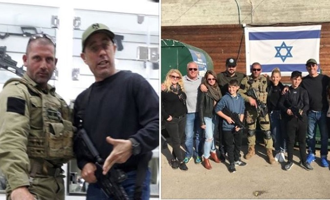 Jerry Seinfeld poses for photos with trainers at a 