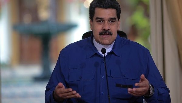 Venezuela's President Nicolas Maduro speaks during a meeting with ministers in Caracas.