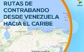 Rutas de contrabando desde Venezuela hacia el Caribe 