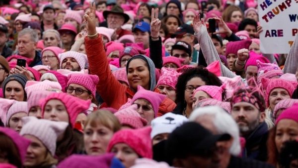 People gather for the Women's March in Washington.