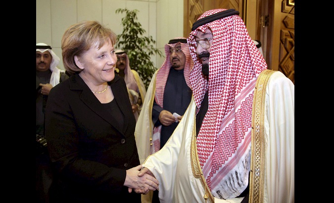 German Chancellor Angela Merkel on a visit to Saudi Arabia in 2007.