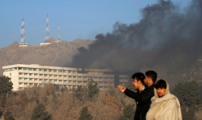 The smoke billowing from the hotel building's top floors could be seen from afar, AFP reported. 