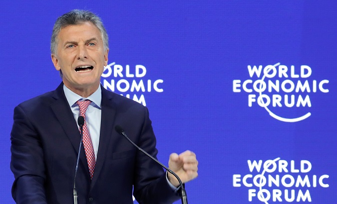 Argentina's President Mauricio Macri attends the World Economic Forum annual meeting in Davos.