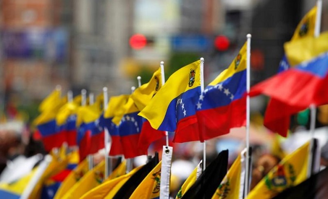 Venezuelan flags.