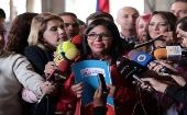 "Tampoco conoce el temple de nuestra Fuerza Armada Nacional Bolivariana, heredera heroica de nuestros Libertadores", declaró Delcy Rodríguez.