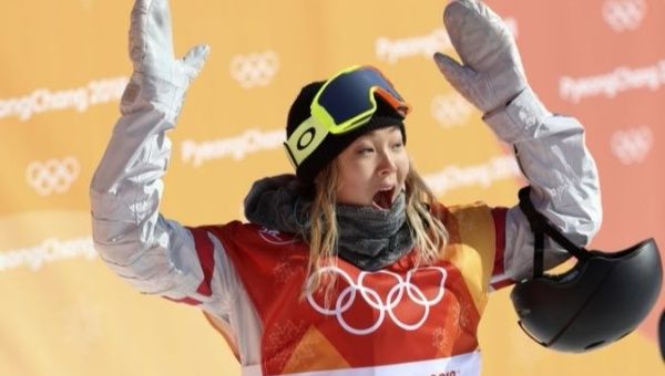Kim managed to take the top prize in the women's snowboard halfpipe.
