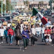 Mexicali Resiste's march against water privatization and the Constellation Brands beer factory in Mexicali in January, 2018. 