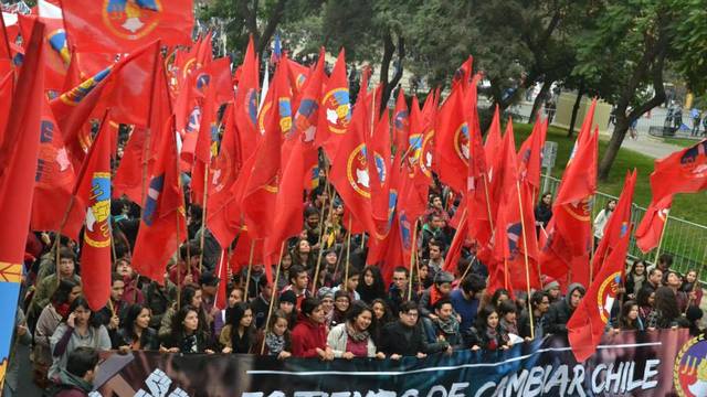 Communist Youth Marchers in Chile