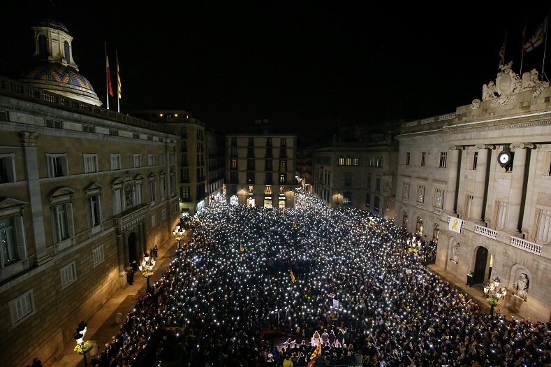 On Feb. 16 a massive rally was held in Barcelona to demand the release of jailed Catalan activists and leaders.